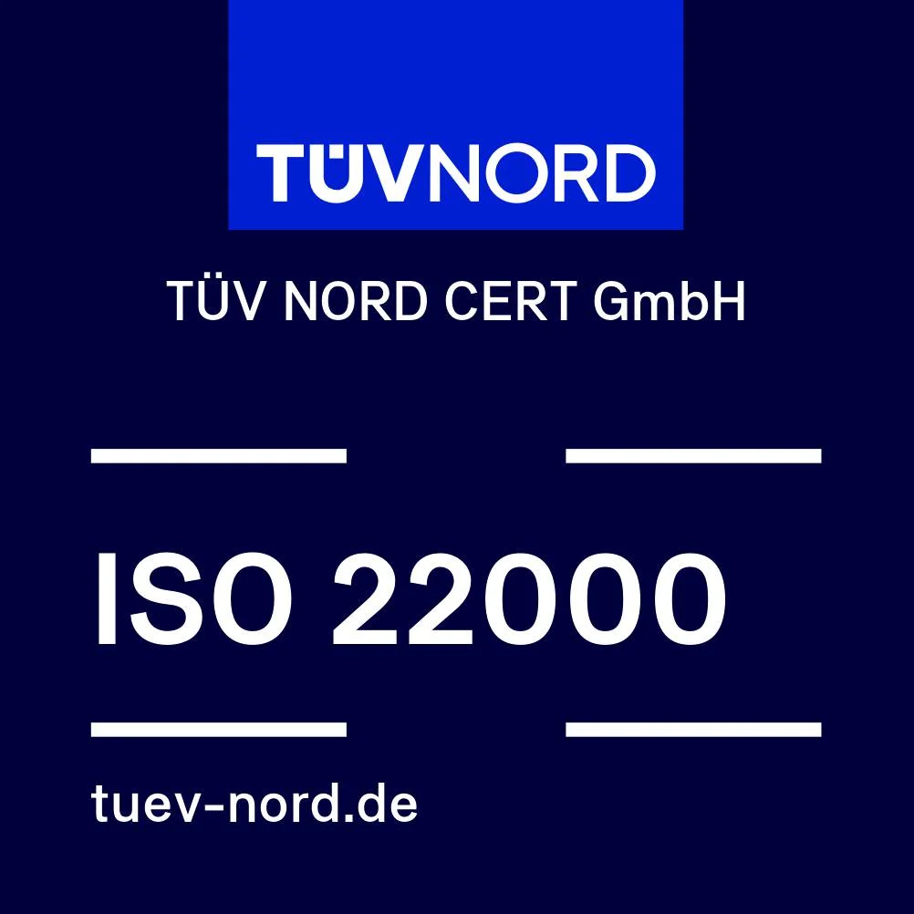 ISO 22000 Food Safety Management certificate
