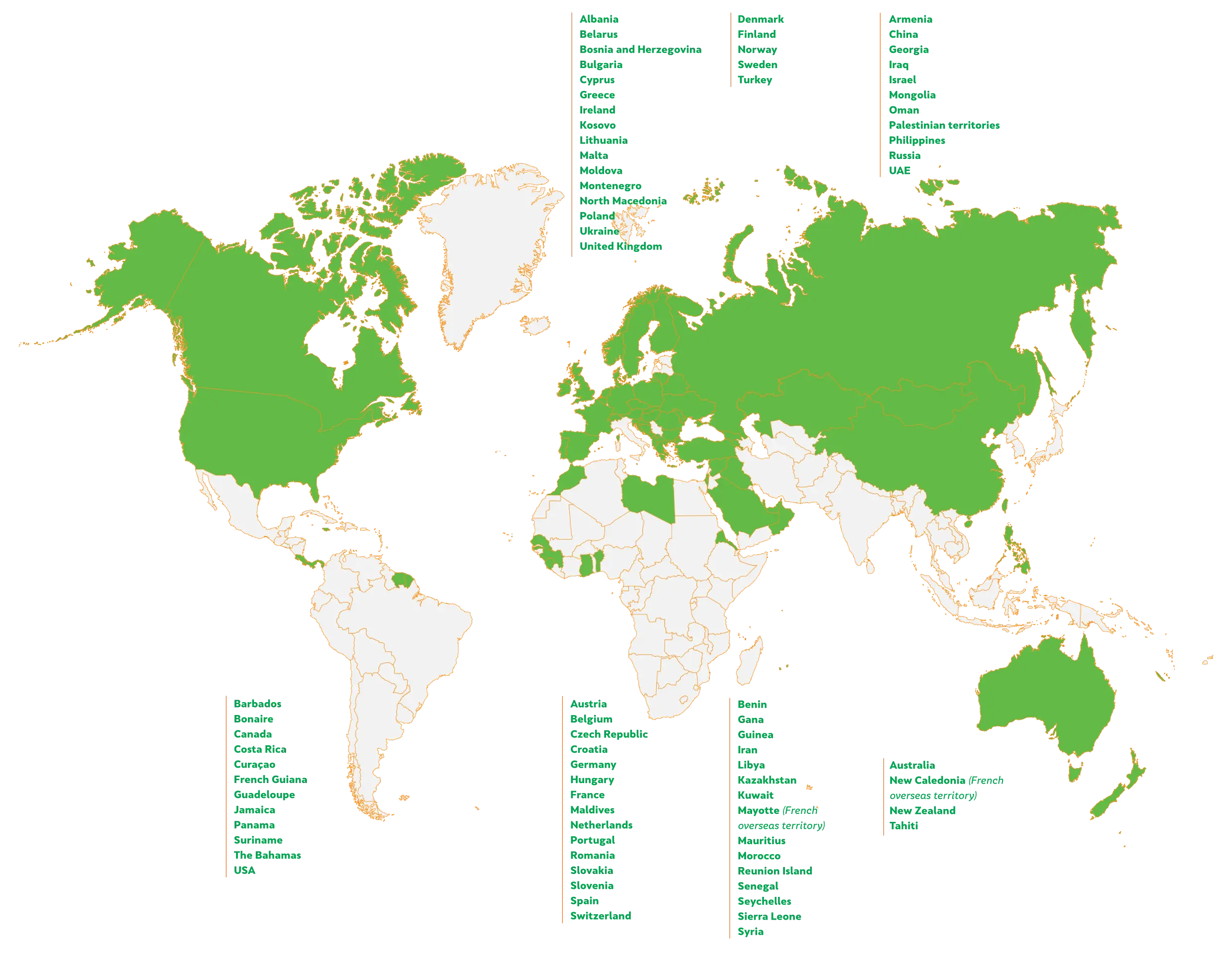 Soko global distribution map