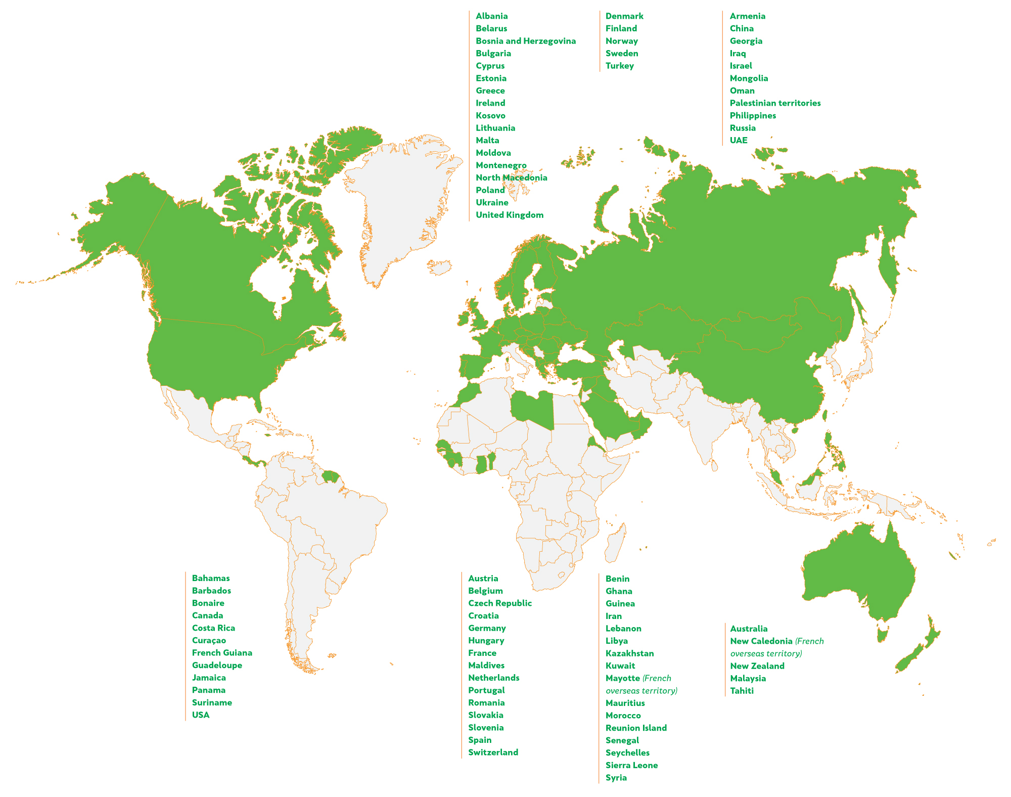 Soko global distribution map
