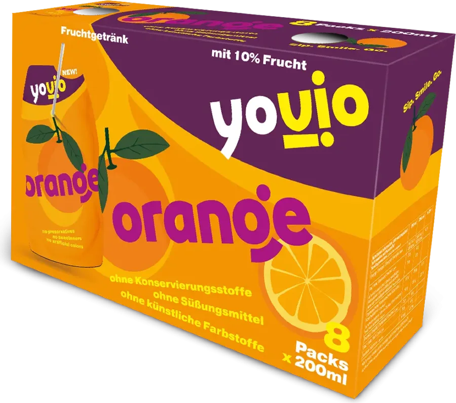 Yovio! Orange, 8 pouches per box